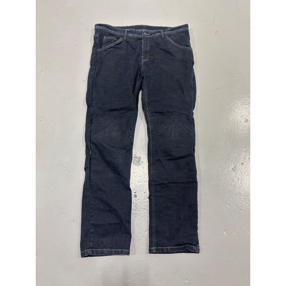 Iron Workers Mens Motorcycle Riding Jeans Dark Wash Denim Knee Armor Size 14